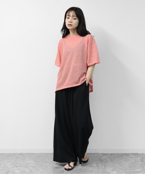 THE CELL.(ザセルドット)の「リネン混 ドライタッチシアー アシメトリールーズニット LINEN-BLEND HIGH-TWIST SHEER ASYMMETRIC LOOSE KNIT(ニット/セーター・レディース・チャコールグレー/オレンジ/ブルー/アイボリー・FREE)」の22枚目の写真