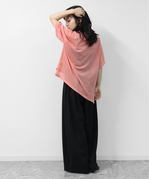 THE CELL.(ザセルドット)の「リネン混 ドライタッチシアー アシメトリールーズニット LINEN-BLEND HIGH-TWIST SHEER ASYMMETRIC LOOSE KNIT(ニット/セーター・レディース・チャコールグレー/オレンジ/ブルー/アイボリー・FREE)」の20枚目の写真