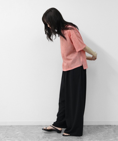 THE CELL.(ザセルドット)の「リネン混 ドライタッチシアー アシメトリールーズニット LINEN-BLEND HIGH-TWIST SHEER ASYMMETRIC LOOSE KNIT(ニット/セーター・レディース・チャコールグレー/オレンジ/ブルー/アイボリー・FREE)」の21枚目の写真