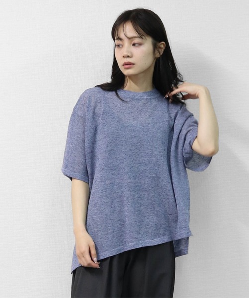 THE CELL.(ザセルドット)の「リネン混 ドライタッチシアー アシメトリールーズニット LINEN-BLEND HIGH-TWIST SHEER ASYMMETRIC LOOSE KNIT(ニット/セーター・レディース・チャコールグレー/オレンジ/ブルー/アイボリー・FREE)」の19枚目の写真