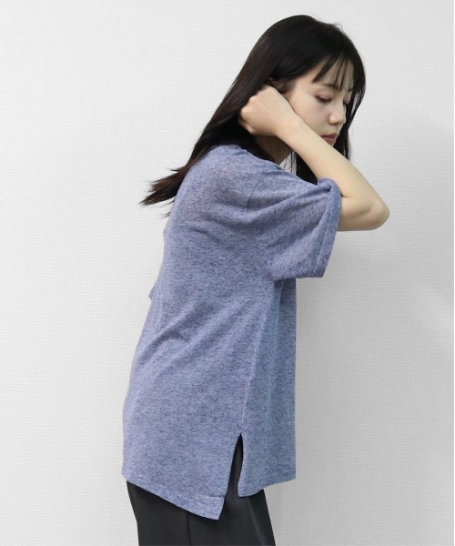 THE CELL.(ザセルドット)の「リネン混 ドライタッチシアー アシメトリールーズニット LINEN-BLEND HIGH-TWIST SHEER ASYMMETRIC LOOSE KNIT(ニット/セーター・レディース・チャコールグレー/オレンジ/ブルー/アイボリー・FREE)」の18枚目の写真
