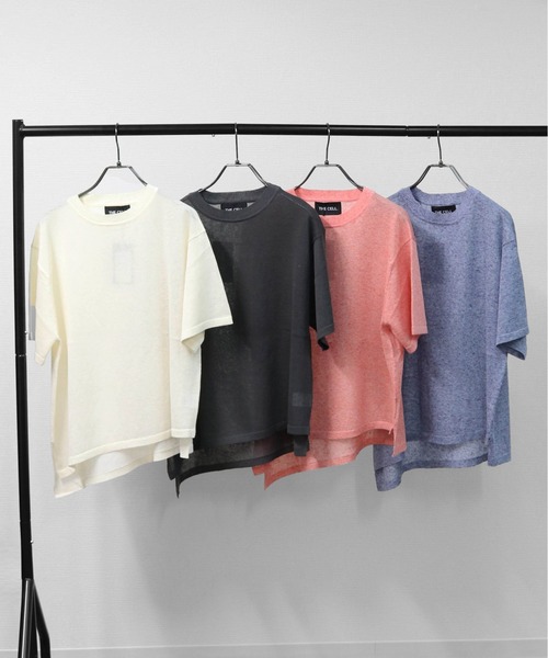 THE CELL.(ザセルドット)の「リネン混 ドライタッチシアー アシメトリールーズニット LINEN-BLEND HIGH-TWIST SHEER ASYMMETRIC LOOSE KNIT(ニット/セーター・レディース・チャコールグレー/オレンジ/ブルー/アイボリー・FREE)」の13枚目の写真