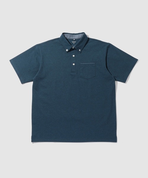 NAVY(ネイビー)の「【SARARI /サラリ】冷感スラブカノコ ボタンダウン ポロシャツ(ポロシャツ・メンズ・スミクロ/ネイビー/オフホワイト/ブルーグリーン・S/XL/L/M)」の17枚目の写真