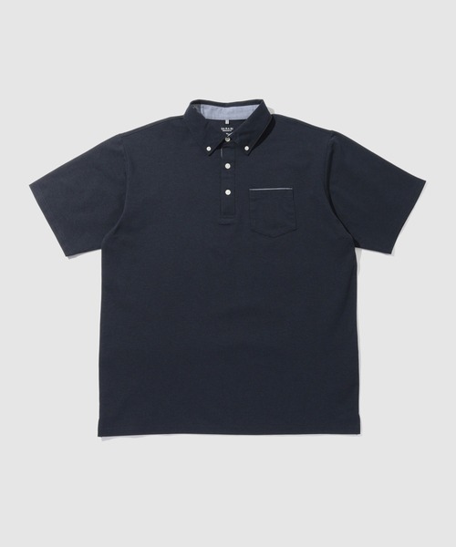 NAVY(ネイビー)の「【SARARI /サラリ】冷感スラブカノコ ボタンダウン ポロシャツ(ポロシャツ・メンズ・スミクロ/ネイビー/オフホワイト/ブルーグリーン・S/XL/L/M)」の20枚目の写真