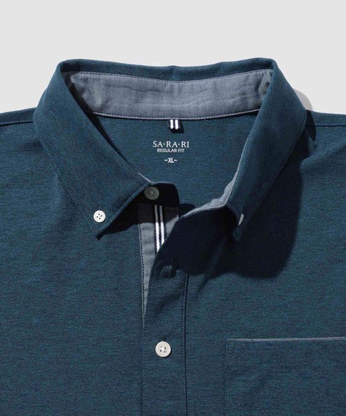 NAVY(ネイビー)の「【SARARI /サラリ】冷感スラブカノコ ボタンダウン ポロシャツ(ポロシャツ・メンズ・スミクロ/ネイビー/オフホワイト/ブルーグリーン・S/XL/L/M)」の22枚目の写真
