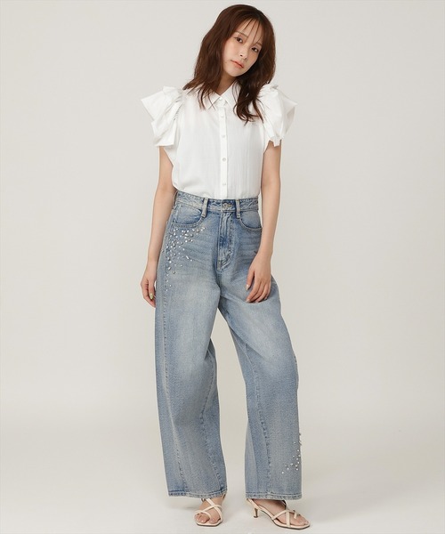 AND COUTURE(アンドクチュール)の「バルーンスリーブブラウス(シャツ/ブラウス・レディース・ブラック/ブルー/オフホワイト/レッド・FREE)」の10枚目の写真