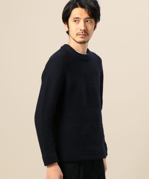 BEAUTY&YOUTH UNITED ARROWS(ビューティーアンドユースユナイテッドアローズ)の「BY コットン リンクス チューブ ニット MADE IN JAPAN◆(ニット/セーター・メンズ・その他1/ベージュ/ネイビー・MEDIUM/LARGE/SMALL/X-LARGE)」の3枚目の写真