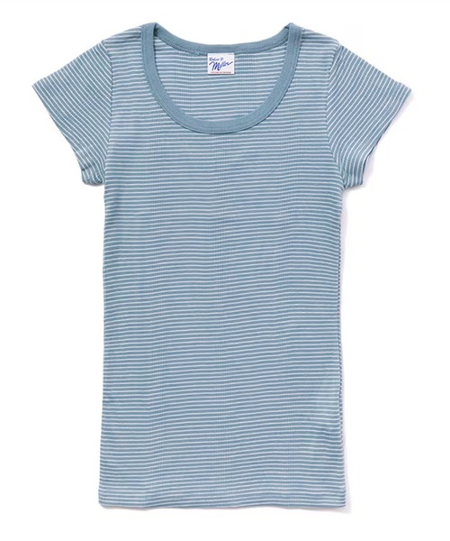 MILLER（ミラー）の「R.P.miller/ミラー パネルリブ半袖Tシャツ ラウンドネック 2026年 夏 夏服（Tシャツ/カットソー・レディース・グレー系/ホワイト系1/ブラック系/ホワイト系/イエロー/オレンジ/ブルー/ピンク/グレー/ブラック/チャコールグレー/ホワイト・FREE）」の9枚目の写真