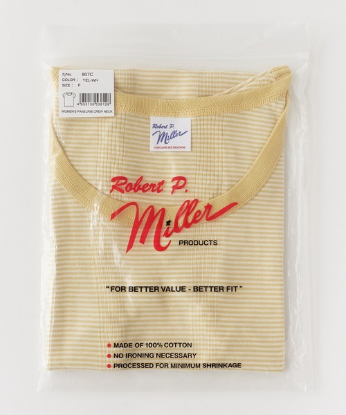 MILLER（ミラー）の「R.P.miller/ミラー パネルリブ半袖Tシャツ ラウンドネック 2026年 夏 夏服（Tシャツ/カットソー・レディース・グレー系/ホワイト系1/ブラック系/ホワイト系/イエロー/オレンジ/ブルー/ピンク/グレー/ブラック/チャコールグレー/ホワイト・FREE）」の19枚目の写真