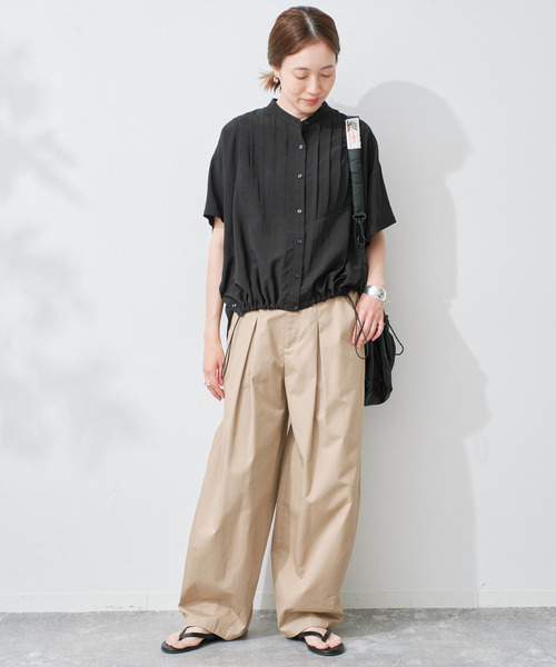 SLOBE IENA（スローブイエナ）の「《WEB限定/追加》ピンタックスピンドルブラウス（シャツ/ブラウス・レディース・ブラック/アイボリー/ラベンダー・FREE）」の4枚目の写真