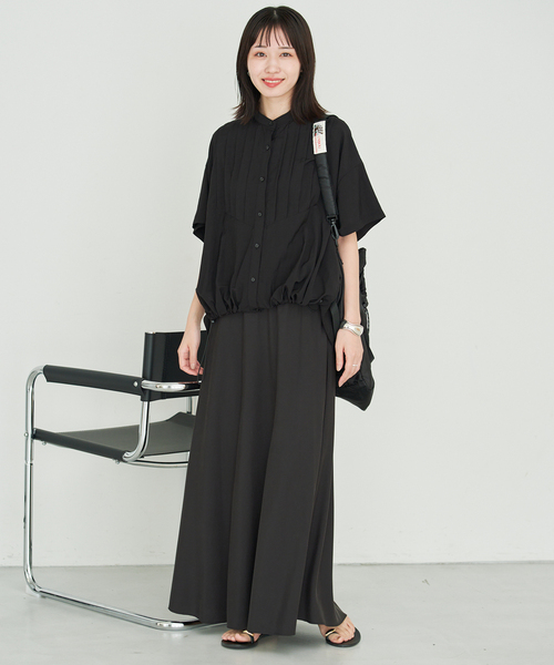 SLOBE IENA（スローブイエナ）の「《WEB限定/追加》ピンタックスピンドルブラウス（シャツ/ブラウス・レディース・ブラック/アイボリー/ラベンダー・FREE）」の5枚目の写真