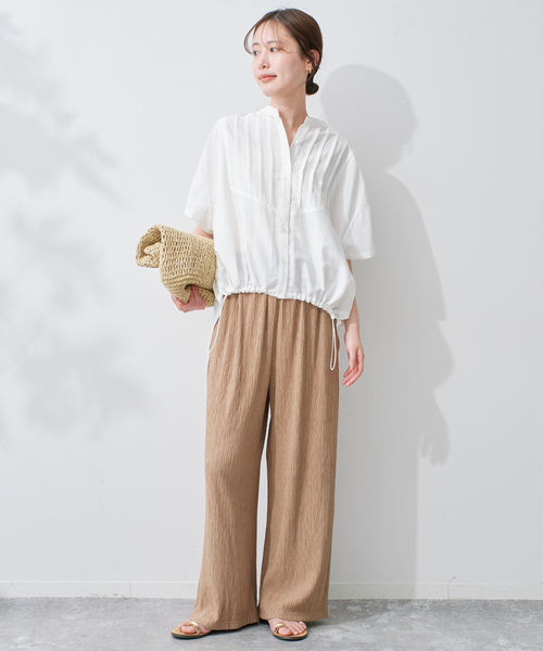 SLOBE IENA（スローブイエナ）の「《WEB限定/追加》ピンタックスピンドルブラウス（シャツ/ブラウス・レディース・ブラック/アイボリー/ラベンダー・FREE）」の7枚目の写真