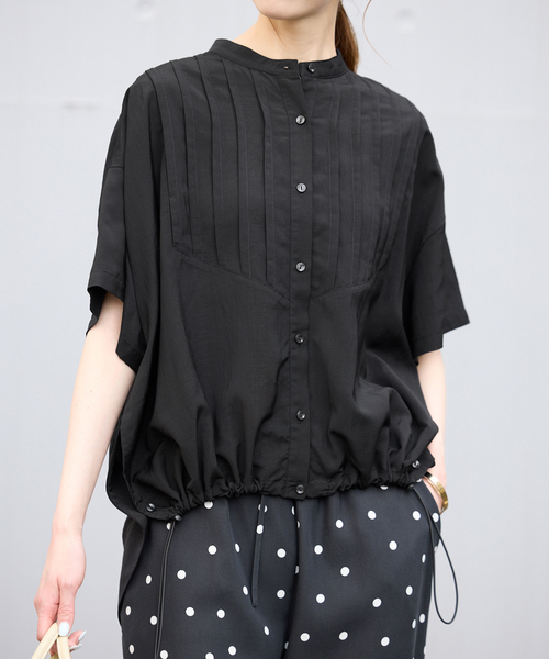 SLOBE IENA（スローブイエナ）の「《WEB限定/追加》ピンタックスピンドルブラウス（シャツ/ブラウス・レディース・ブラック/アイボリー/ラベンダー・FREE）」の15枚目の写真
