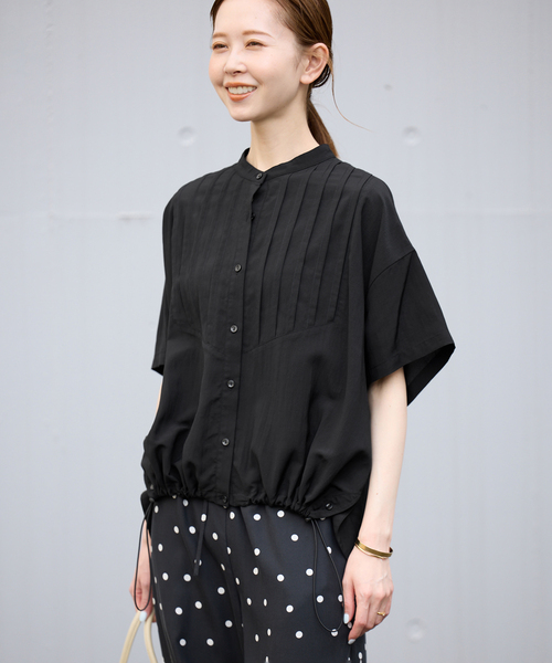 SLOBE IENA(スローブイエナ)の「《WEB限定/追加》ピンタックスピンドルブラウス(シャツ/ブラウス・レディース・ブラック/アイボリー/ラベンダー・FREE)」の17枚目の写真