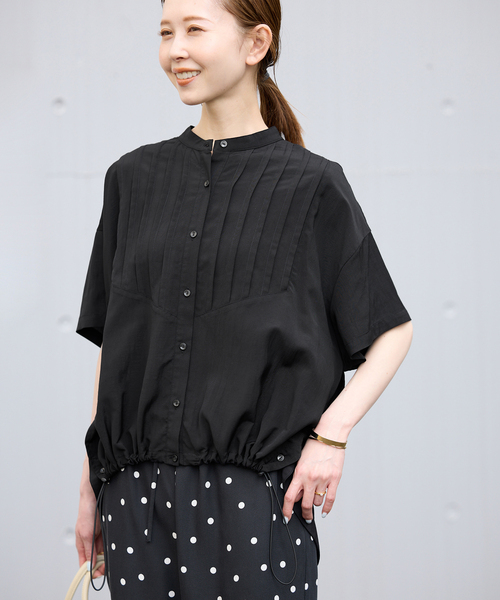 SLOBE IENA（スローブイエナ）の「《WEB限定/追加》ピンタックスピンドルブラウス（シャツ/ブラウス・レディース・ブラック/アイボリー/ラベンダー・FREE）」の18枚目の写真