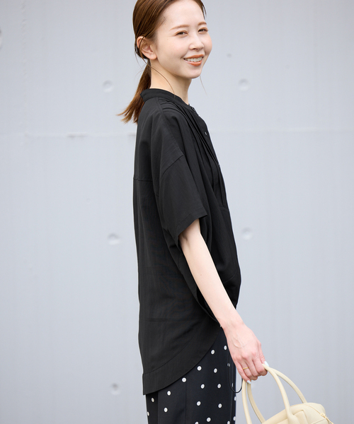 SLOBE IENA(スローブイエナ)の「《WEB限定/追加》ピンタックスピンドルブラウス(シャツ/ブラウス・レディース・ブラック/アイボリー/ラベンダー・FREE)」の19枚目の写真