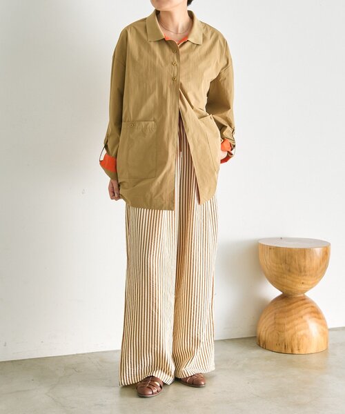 ear PAPILLONNER(イアパピヨネ)の「ポロ襟配色シャツ【SUM1 STYLE】(シャツ/ブラウス・レディース・キャメル/グリーン・FREE)」の22枚目の写真