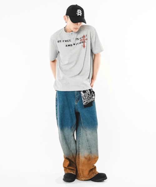 SHORT ROUND(ショートラウンド)の「SHORT ROUND/【26年春夏新作】ブリーチグラデーションデニムパンツ(デニムパンツ・メンズ・コバルトブルー・MEDIUM/LARGE)」の2枚目の写真
