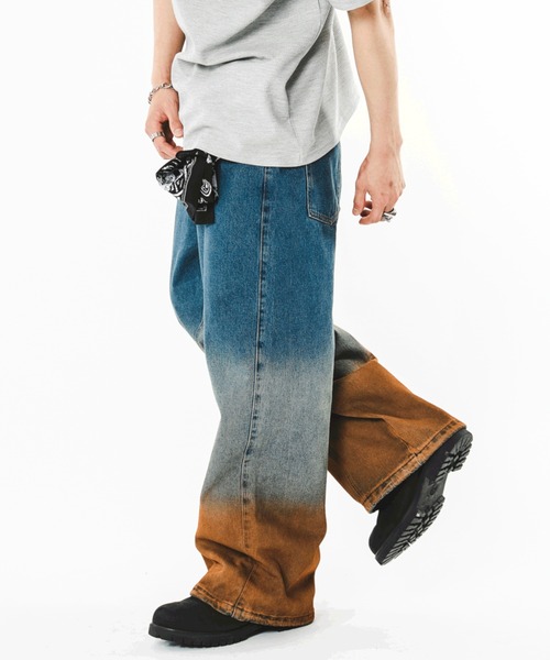 SHORT ROUND(ショートラウンド)の「SHORT ROUND/【26年春夏新作】ブリーチグラデーションデニムパンツ(デニムパンツ・メンズ・コバルトブルー・MEDIUM/LARGE)」の7枚目の写真