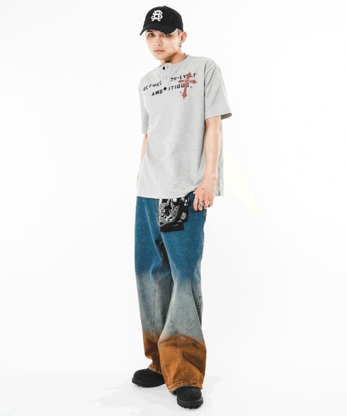 SHORT ROUND(ショートラウンド)の「SHORT ROUND/【26年春夏新作】ブリーチグラデーションデニムパンツ(デニムパンツ・メンズ・コバルトブルー・MEDIUM/LARGE)」の12枚目の写真