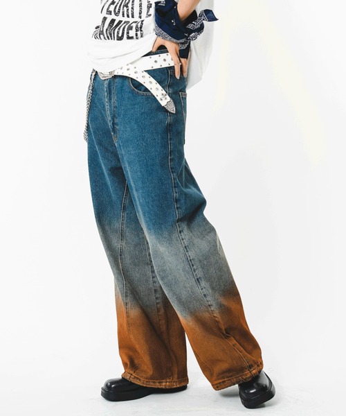 SHORT ROUND(ショートラウンド)の「SHORT ROUND/【26年春夏新作】ブリーチグラデーションデニムパンツ(デニムパンツ・メンズ・コバルトブルー・MEDIUM/LARGE)」の17枚目の写真