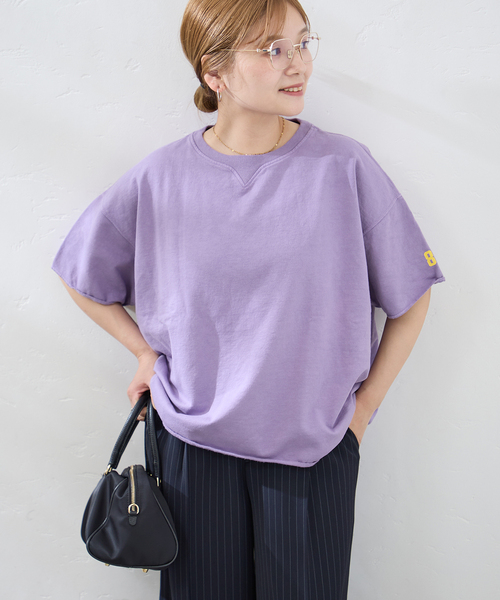 RIDING HIGH(ライディングハイ)の「別注【RIDING HIGH/ライディングハイ】インレーカットオフS/S TEE(Tシャツ/カットソー・レディース・ブラック系その他/パープル/ベージュ/ホワイト/ブルー・FREE)」の5枚目の写真