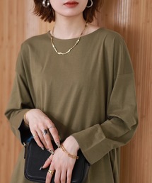 袖口裏タンガリーロングTシャツ