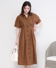 ウエストタックシャツワンピース【洗濯機OK】