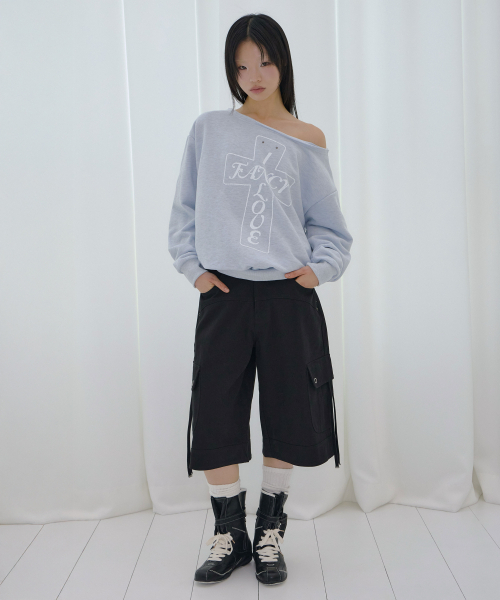 FANCY CLUB（ファンシークラブ）の「プロス オフショルダー スウェットシャツ (ブルーメランジ) F26QB040（スウェット・レディース・その他・ONE）」の3枚目の写真