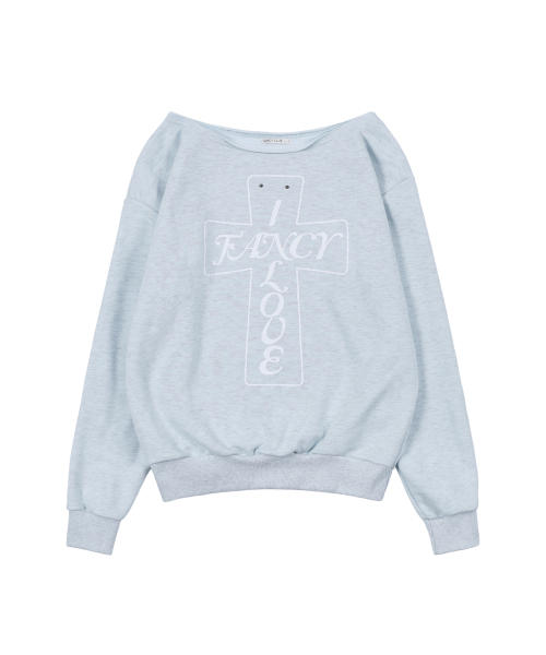 FANCY CLUB（ファンシークラブ）の「プロス オフショルダー スウェットシャツ (ブルーメランジ) F26QB040（スウェット・レディース・その他・ONE）」の4枚目の写真