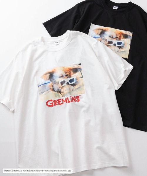 SlashDate（スラッシュデイト）の「【98】【GREMLINS/グレムリン】フォトプリント バックプリント クルーネックTシャツ/ワンポイント刺繍/ユニセックス/レディース/メンズ（Tシャツ/カットソー・メンズ・ホワイト系1/ブラック系3/ブラック系1/ブラック系2/ホワイト系3/ホワイト系2・L/M）」の3枚目の写真