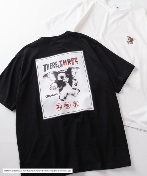 SlashDate（スラッシュデイト）の「【98】【GREMLINS/グレムリン】フォトプリント バックプリント クルーネックTシャツ/ワンポイント刺繍/ユニセックス/レディース/メンズ（Tシャツ/カットソー・メンズ・ホワイト系1/ブラック系3/ブラック系1/ブラック系2/ホワイト系3/ホワイト系2・L/M）」の5枚目の写真