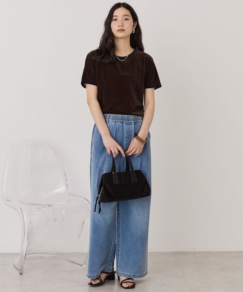 AMERICAN HOLIC(アメリカンホリック)の「シアーベロア配色プルオーバー(Tシャツ/カットソー・レディース・アイボリー/ネイビー/ブラウン・M/L)」の9枚目の写真