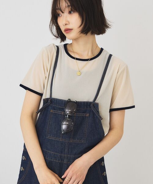 AMERICAN HOLIC(アメリカンホリック)の「シアーベロア配色プルオーバー(Tシャツ/カットソー・レディース・アイボリー/ネイビー/ブラウン・M/L)」の13枚目の写真