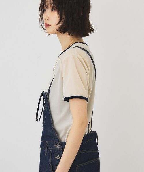AMERICAN HOLIC(アメリカンホリック)の「シアーベロア配色プルオーバー(Tシャツ/カットソー・レディース・アイボリー/ネイビー/ブラウン・M/L)」の14枚目の写真