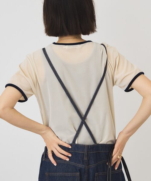 AMERICAN HOLIC(アメリカンホリック)の「シアーベロア配色プルオーバー(Tシャツ/カットソー・レディース・アイボリー/ネイビー/ブラウン・M/L)」の15枚目の写真
