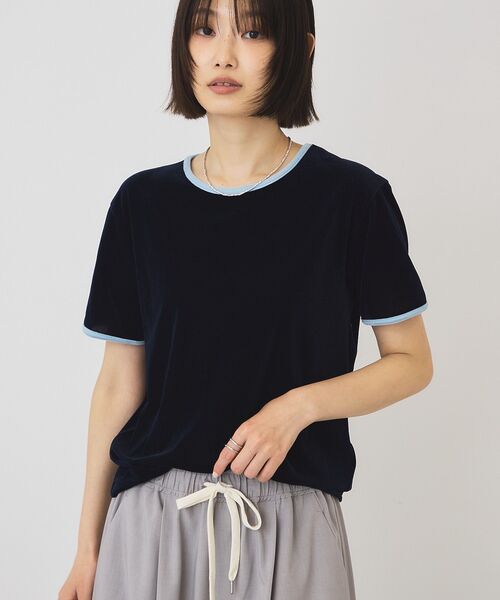 AMERICAN HOLIC(アメリカンホリック)の「シアーベロア配色プルオーバー(Tシャツ/カットソー・レディース・アイボリー/ネイビー/ブラウン・M/L)」の22枚目の写真