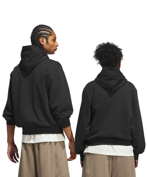 adidas(アディダス)の「adidas BASKETBALL FLEECE HOODIE / アディダス バスケットボール フリース フーディー(パーカー・メンズ・ブラック・S/M/L/XL)」の11枚目の写真