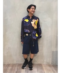 水彩 フラワー プリント 長袖シャツ【2026秋冬新作】