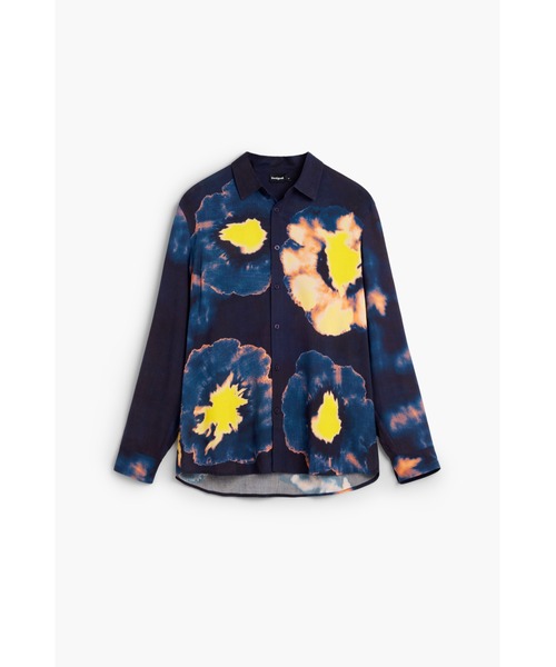 Desigual(デシグアル)の「水彩 フラワー プリント 長袖シャツ【2026秋冬新作】(シャツ/ブラウス・メンズ・ブラック・S/M/L/XL)」の4枚目の写真