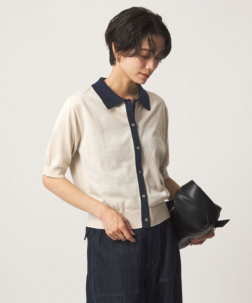 green label relaxing(グリーンレーベルリラクシング)の「ハイショク ポロニット(ニット/セーター・レディース・ナチュラル/ブラウン/ブラック・FREE)」の21枚目の写真