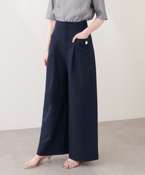 natural couture(ナチュラルクチュール)の「ポケットデザインハイウエストパンツ(その他パンツ・レディース・ネイビー・FREE)」の2枚目の写真