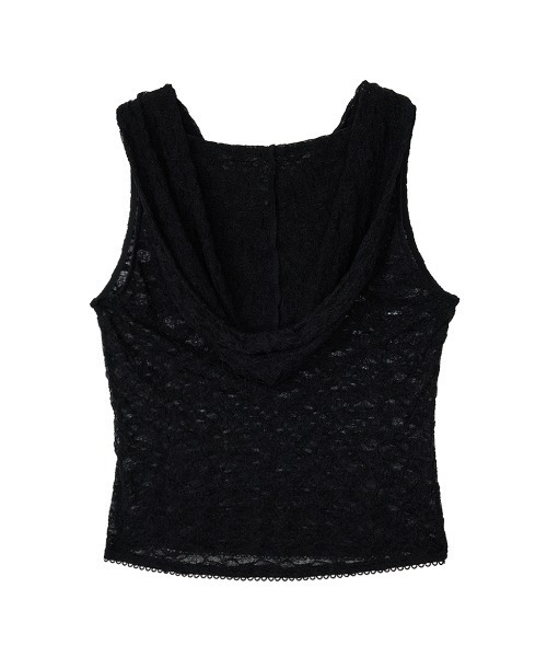 ELCHELE(エルチェレ)の「LACE HOODIE NS TOP(Tシャツ/カットソー・レディース・ブラック/ホワイト/オレンジ・FREE)」の5枚目の写真