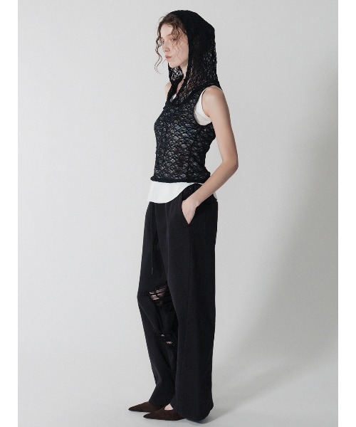 ELCHELE(エルチェレ)の「LACE HOODIE NS TOP(Tシャツ/カットソー・レディース・ブラック/ホワイト/オレンジ・FREE)」の11枚目の写真
