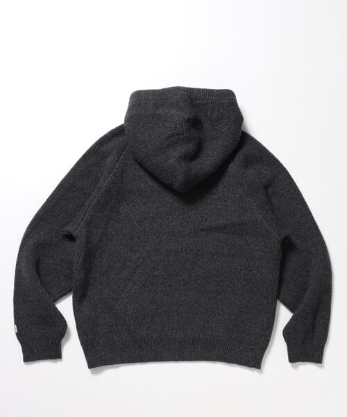 FFEIN(フェイン)の「【FFEIN(フェイン)】ナイロンブレンドクラシックヘンリーフードニット / フーディ ヘンリーネック ラグラン ニット ユニセックス(ニット/セーター・メンズ・オレンジ/チャコール/ブラウン/ライトグレー・SMALL/LARGE/MEDIUM)」の6枚目の写真