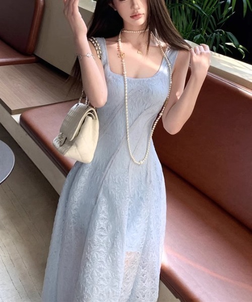 LUCPY(ラクピー)の「ジャガードマーメイドキャミワンピース(ワンピース・レディース・ライトブルー・X-LARGE/LARGE/MEDIUM/SMALL)」の3枚目の写真