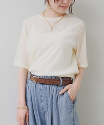 PUAL CE CIN | シアーベロアハーフスリーブT(Tシャツ/カットソー)