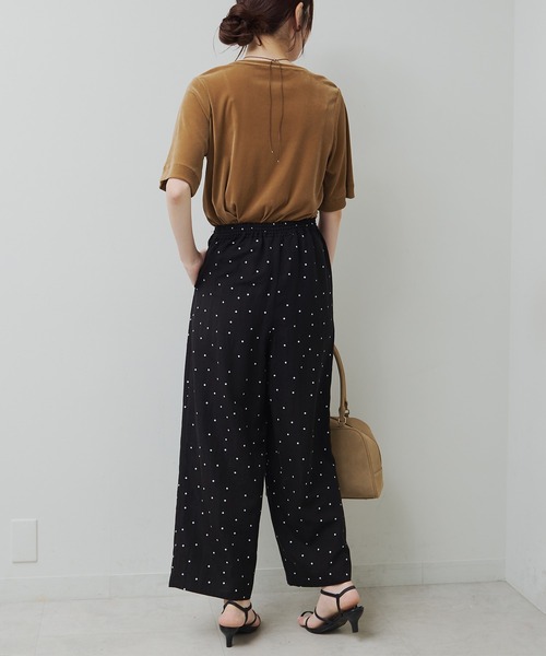 PUAL CE CIN(ピュアルセシン)の「シアーベロアハーフスリーブT(Tシャツ/カットソー・レディース・ネイビー/アイボリー/ベージュ・FREE)」の19枚目の写真