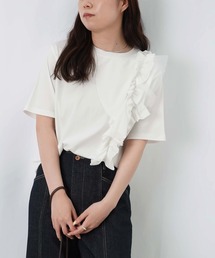 LC/LLL コンパクトスムースアシメフリルデザインプルオーバー