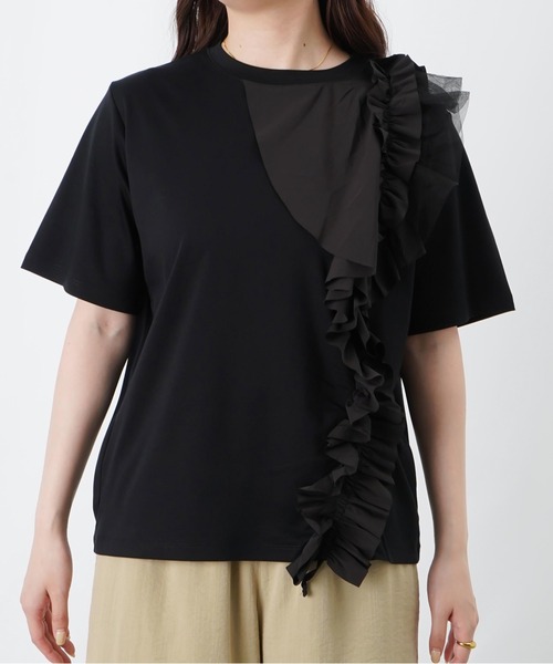 LUCA/LADY LUCK LUCA(ルカ/レディラックルカ)の「LC/LLL コンパクトスムースアシメフリルデザインプルオーバー(Tシャツ/カットソー・レディース・ブラック/ダークブラウン/オフホワイト・FREE)」の22枚目の写真